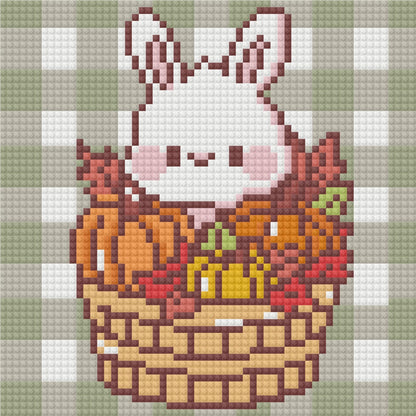 Bunny's Cozy Harvest by Blumensdiary – little whimsies Mini Diamond Art Set