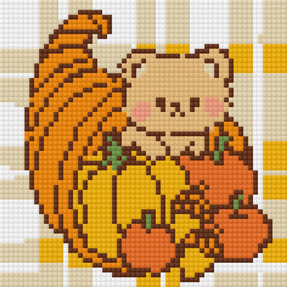 Teddy's Thanksgiving Feast by Blumensdiary – little whimsies Mini Diamond Art Set