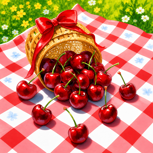 Heartland Cherries- Diamond Art Kit (40x40cm, Round Drill)
