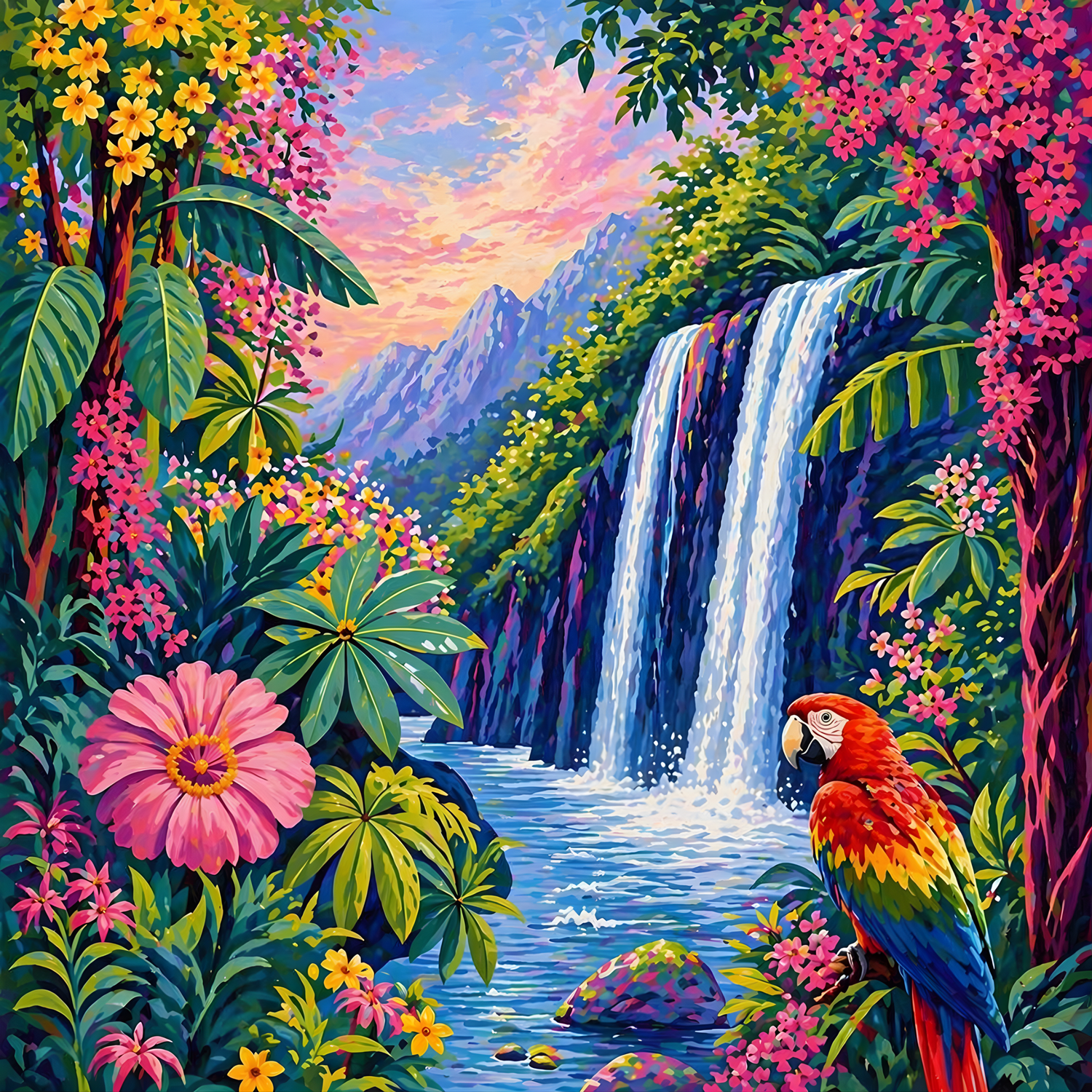 Hidden Paradise- Diamond Art Kit (50x50cm, Square Drill)