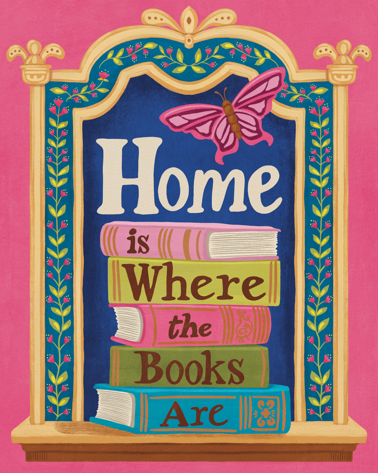 Home Is Where the Books Are by Lisa D Art Designs – Diamond Art Kit (40x50cm, Square Drill)