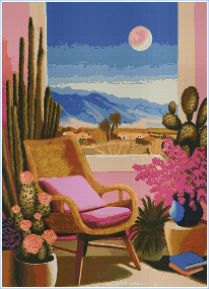 Desert Window Retreat by Lisa D Art Designs – Diamond Art Kit (50x70cm, Square Drill)