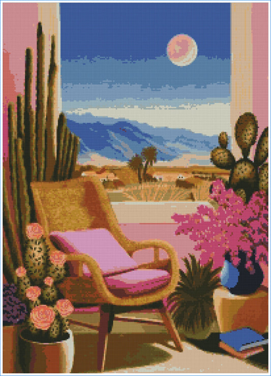 Desert Window Retreat by Lisa D Art Designs – Diamond Art Kit (50x70cm, Square Drill)