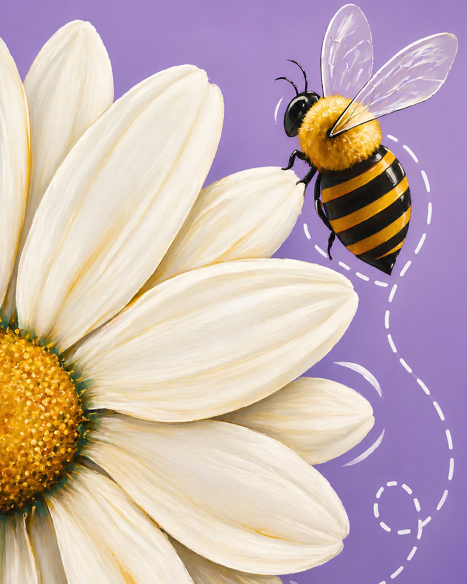 Sunny Daisy Bee- Diamond Art Kit (40x50cm, Round Drill)