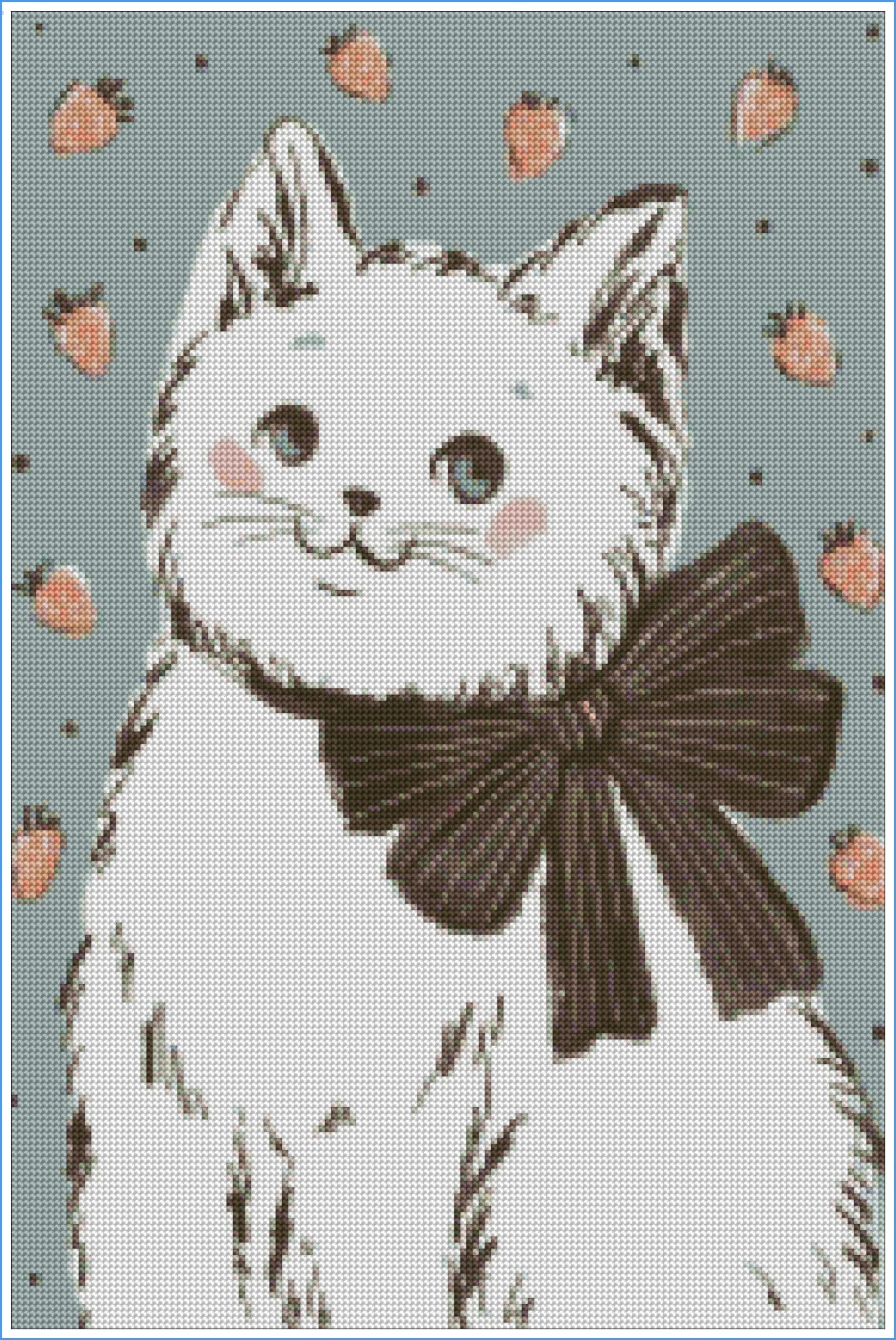 Sweet Berry Kitty by Hanna Symo- Diamond Art Kit (40x60cm, Round Drill)