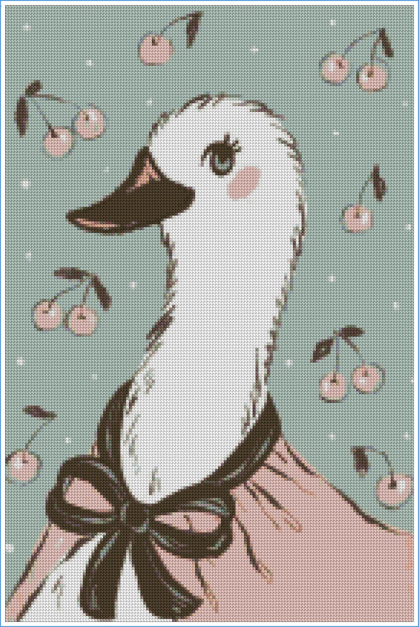 Cherry Goose by Hanna Symo- Diamond Art Kit (40x60cm, Round Drill)