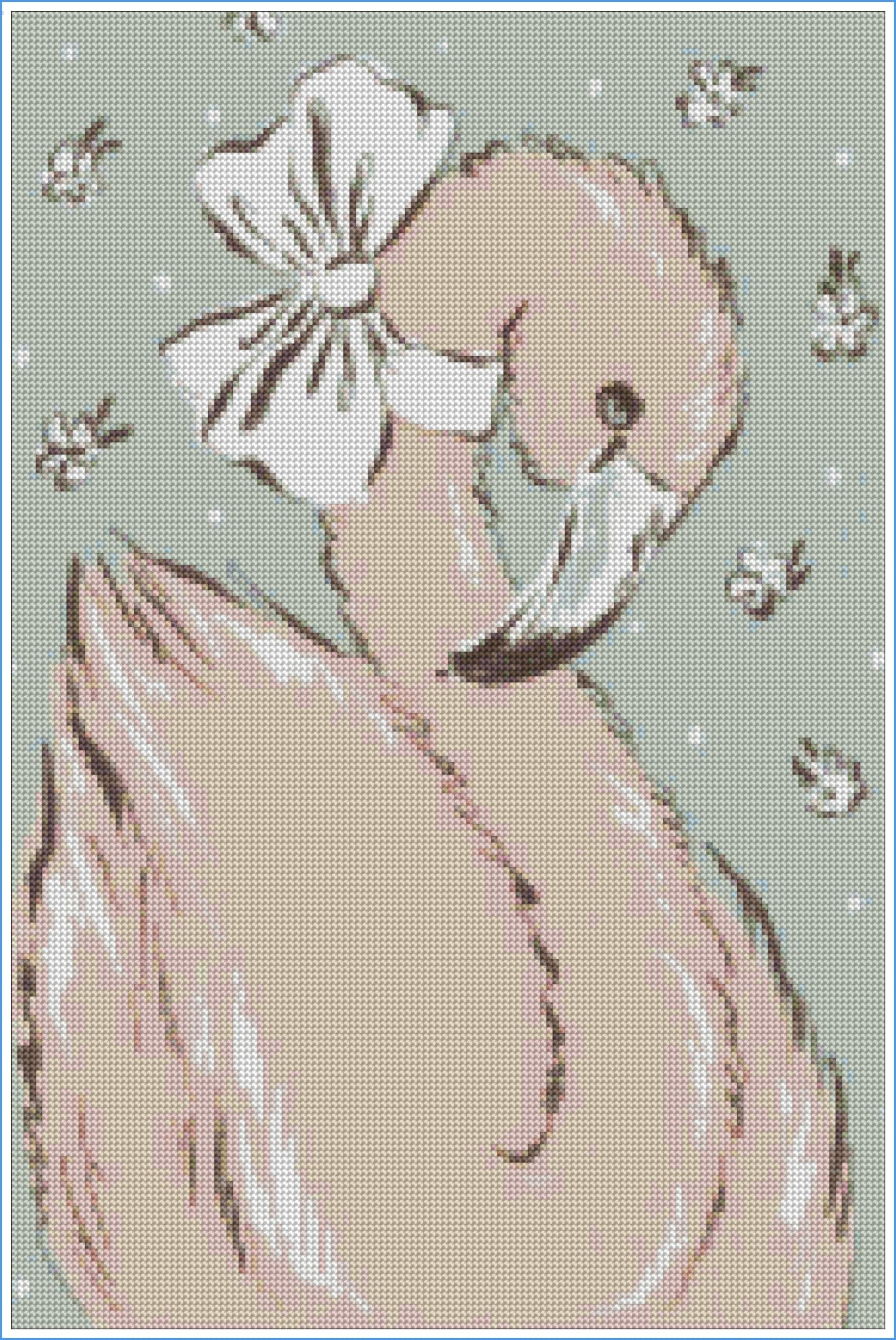 Blossom Bow Flamingo by Hanna Symo- Diamond Art Kit (40x60cm, Round Drill)