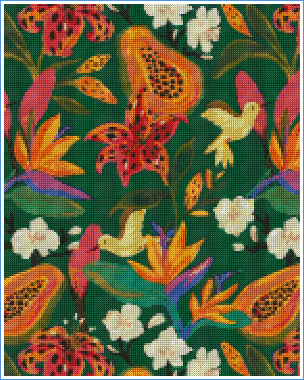 Papaya Paradise- Colortickle by Abhinaya – Diamond Art Kit (40x50cm, Round Drill)