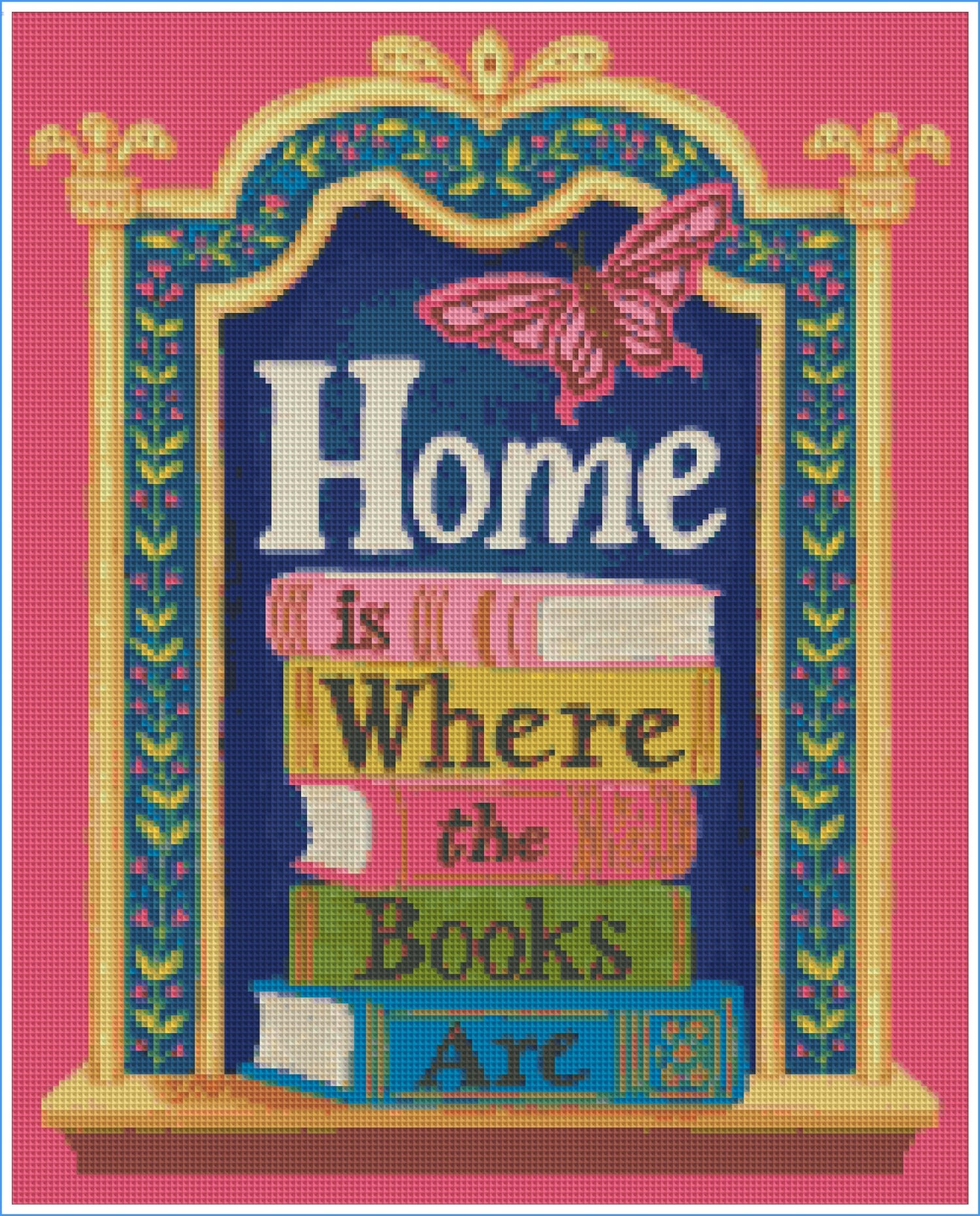 Home Is Where the Books Are by Lisa D Art Designs – Diamond Art Kit (40x50cm, Round Drill)