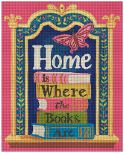 Home Is Where the Books Are by Lisa D Art Designs – Diamond Art Kit (40x50cm, Round Drill)