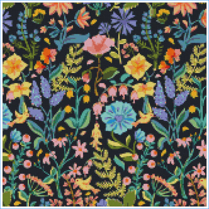 Midnight Wildflowers- Colortickle by Abhinaya- Diamond Art Kit (40x40cm)