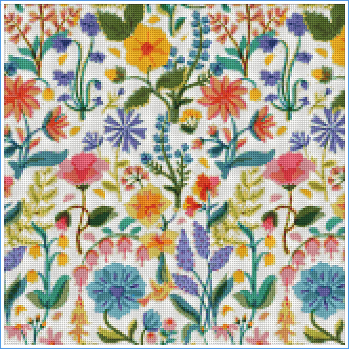 Sunlit Wildflowers- Colortickle by Abhinaya- Diamond Art Kit (40x40cm)