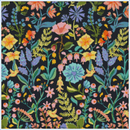 Midnight Wildflowers- Colortickle by Abhinaya- Diamond Art Kit (40x40cm)