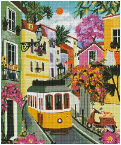 Summer in Alfama by Eva Jael Edwin – Diamond Art Kit (50x60cm, Square Drill)