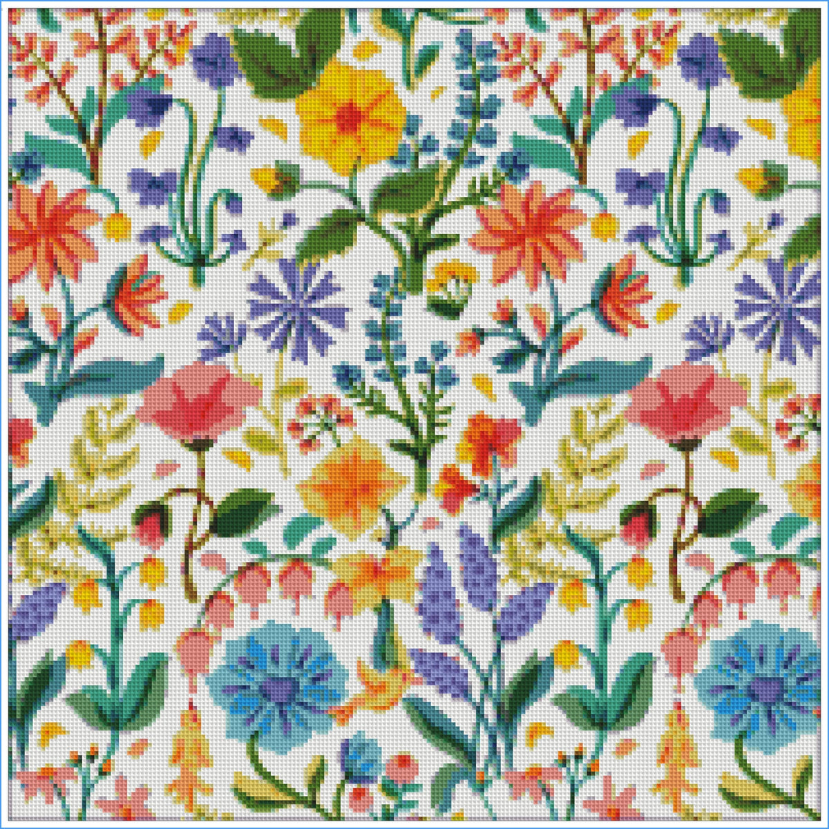 Sunlit Wildflowers- Colortickle by Abhinaya- Diamond Art Kit (40x40cm)