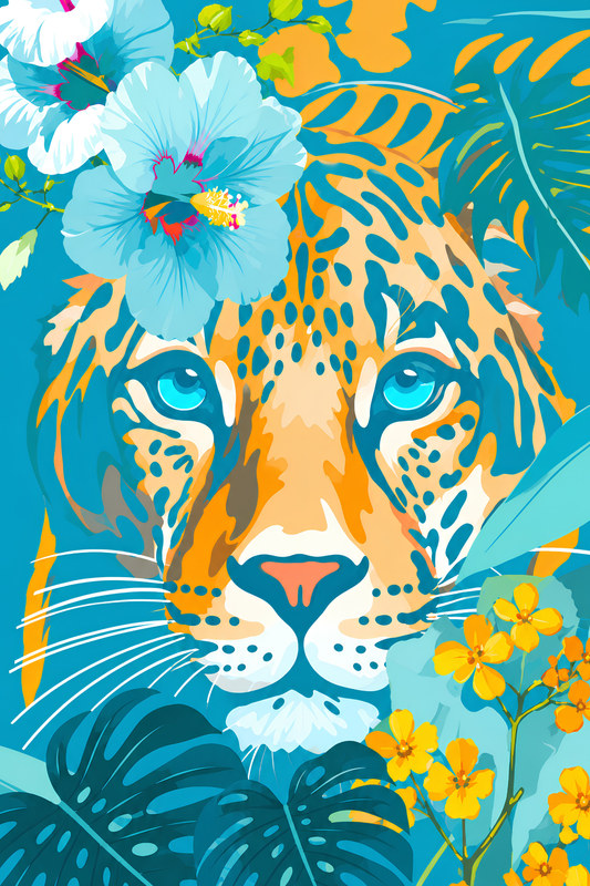 Jungle Jewel Leopard- Diamond Art Kit (40x60cm, Square Drill)