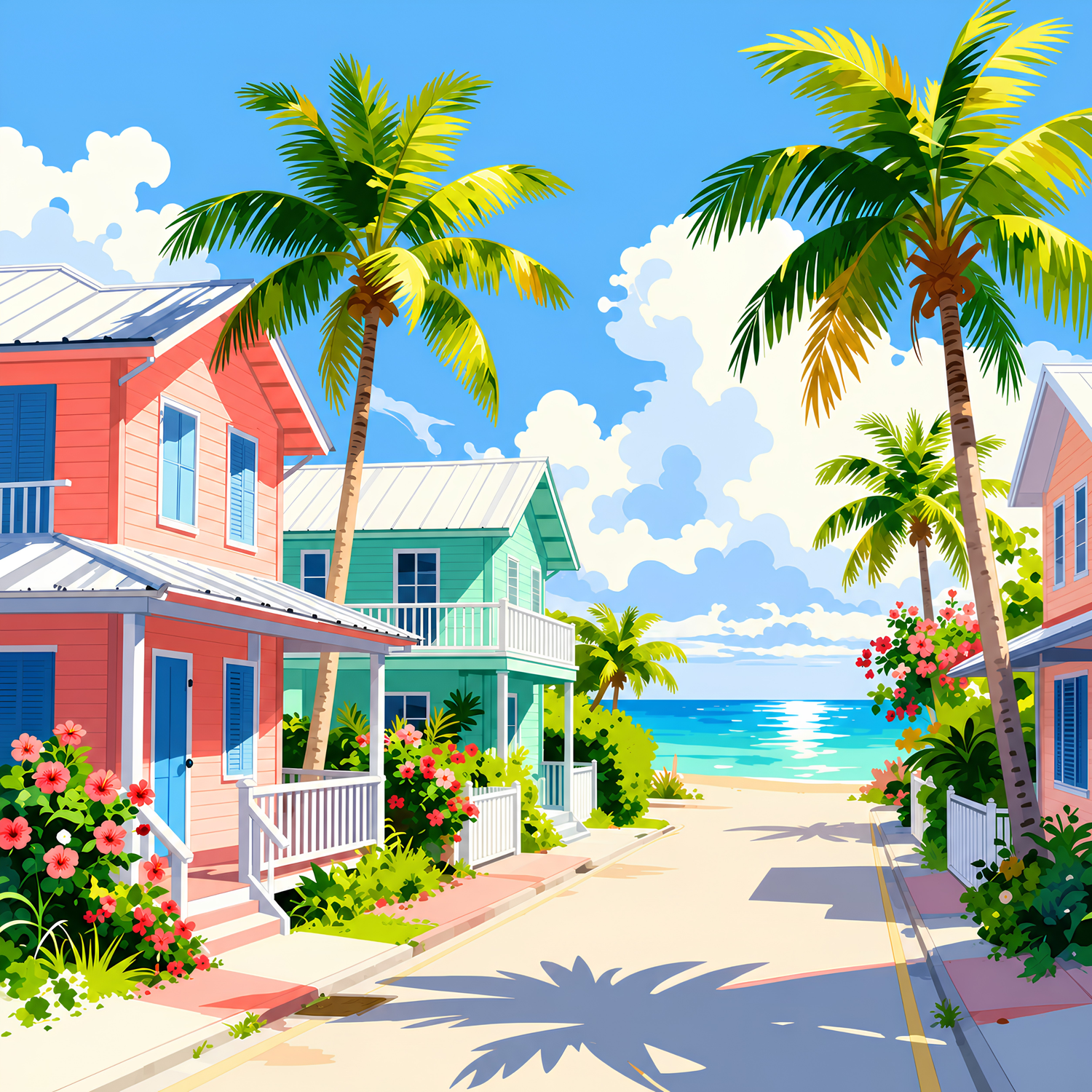 A Walk in the Keys- Diamond Art Kit (50x50cm, Square Drill)