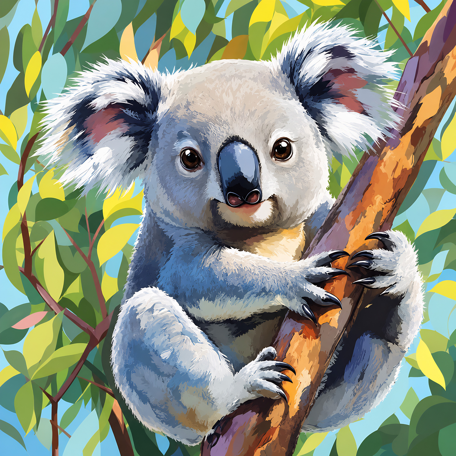 Koala Cuddles- Diamond Art Kit (50x50cm, Round Drill)