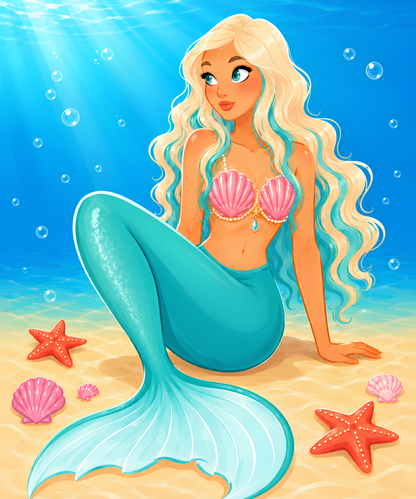 Laguna Mermaid – Diamond Art Kit (50x60cm, Square Drill)