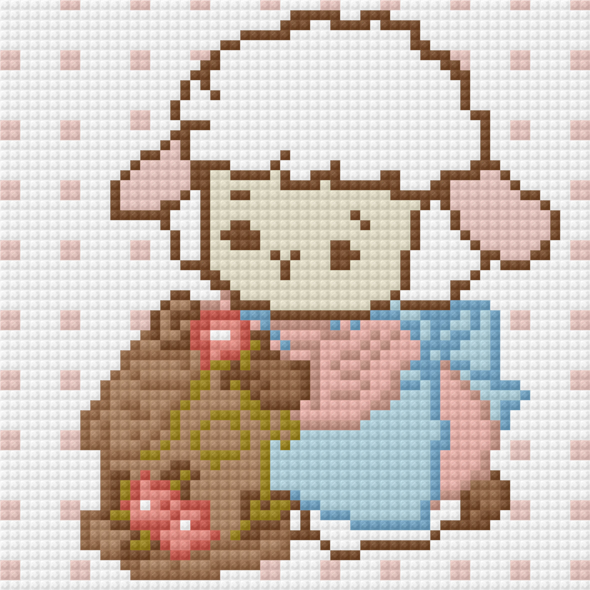 Cozy Cottage Lamb by Blumensdiary – little whimsies Mini Diamond Art Set