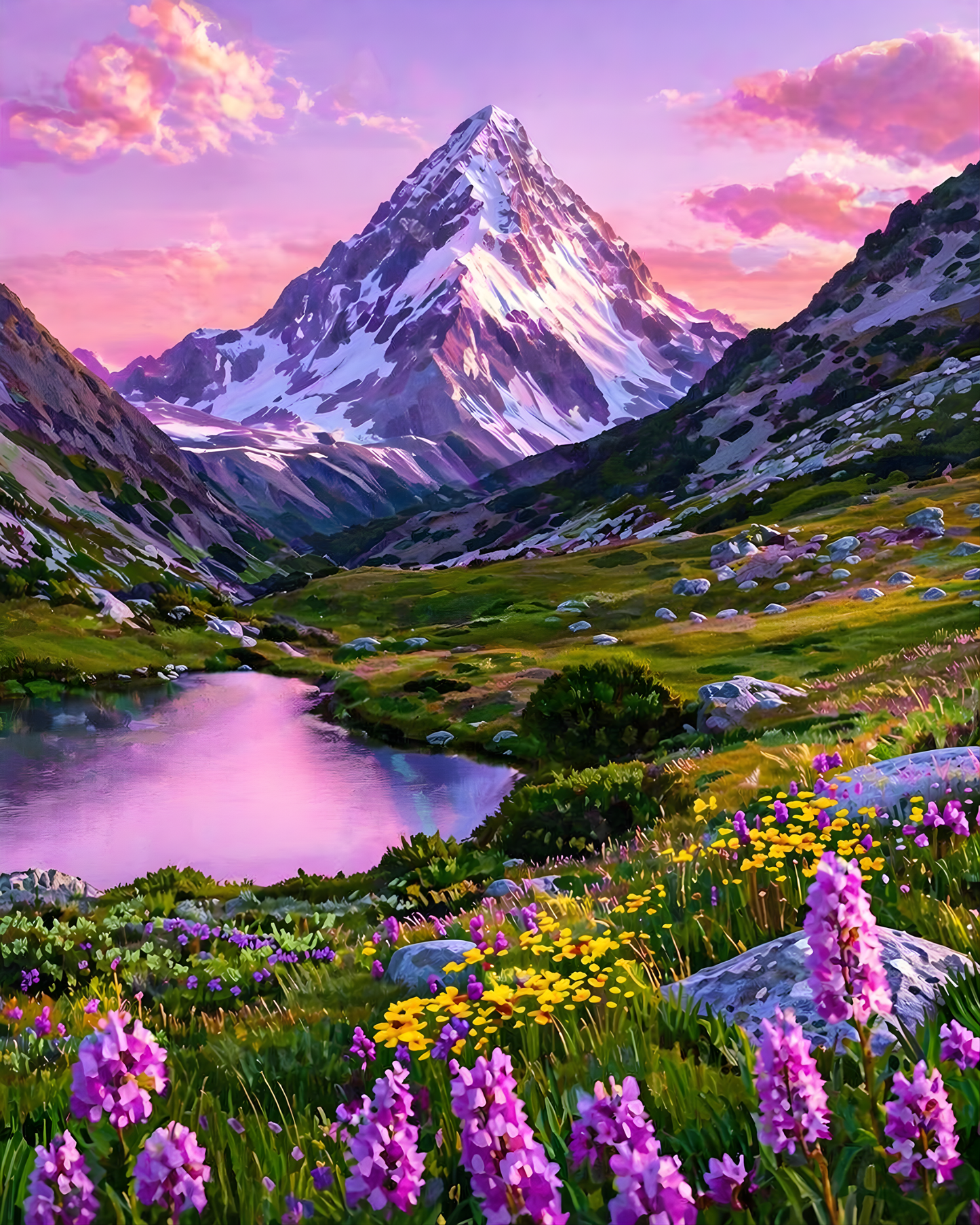 Lavender Summit- Diamond Art Kit (40x50cm, Square Drill)