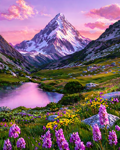 Lavender Summit- Diamond Art Kit (40x50cm, Square Drill)