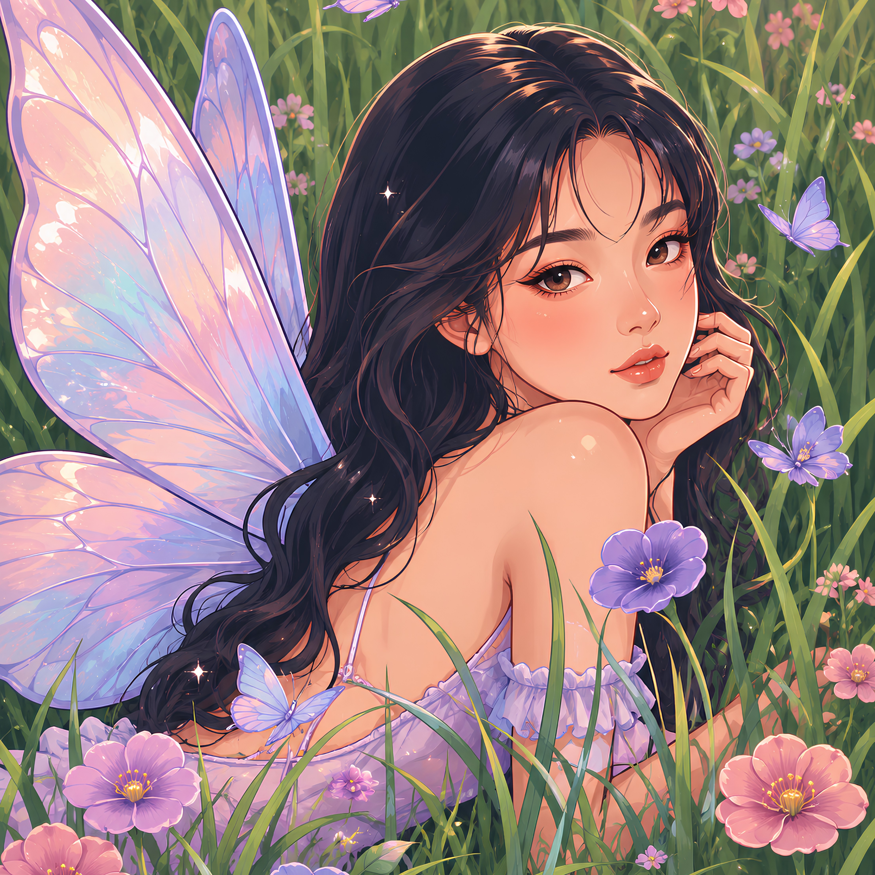 Lavender Wing Whimsy – Diamond Art Kit (50x60cm, Square Drill)
