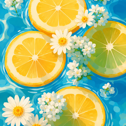 Lemon Daisy Dream- Diamond Art Kit (40x40cm, Round Drill)