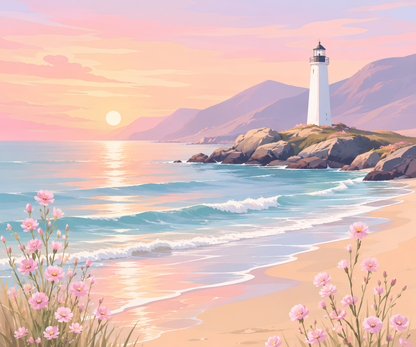 Lighthouse Daydream – Diamond Art Kit (60x50cm, Square Drill)