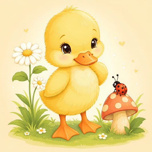 Little Miss Duckling- Diamond Art Kit (40x40cm, Round Drill)