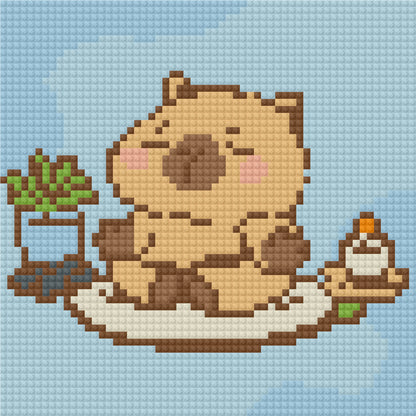Spa Day Capybara by Blumensdiary – little whimsies Mini Diamond Art Set