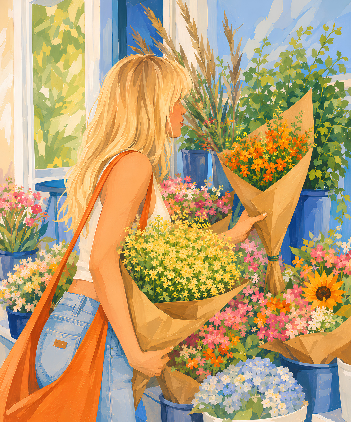 Market Day Blooms– Diamond Art Kit (50x60cm, Square Drill)
