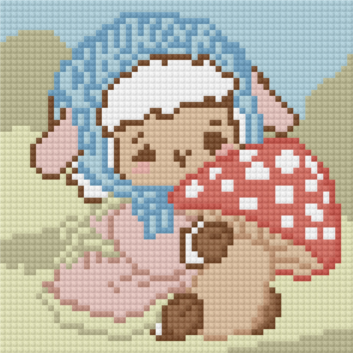 Cozy Cottage Lamb by Blumensdiary – little whimsies Mini Diamond Art Set