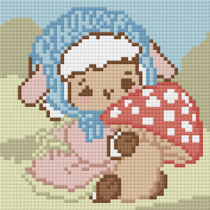 Cozy Cottage Lamb by Blumensdiary – little whimsies Mini Diamond Art Set