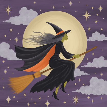 Midnight Witch by Lisa D Art Designs – Diamond Art Kit (50x50cm, Square Drill)