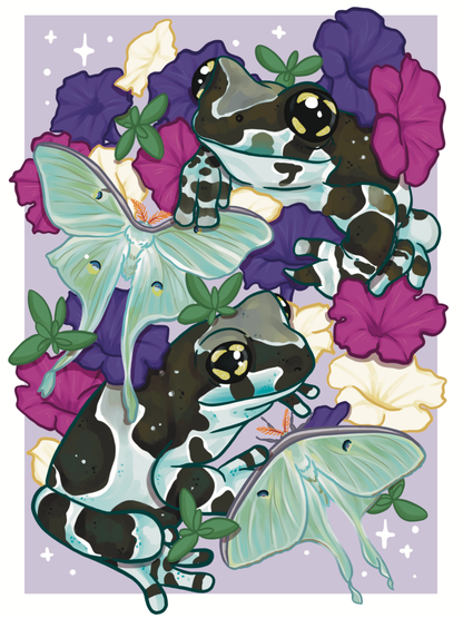 Milk Frogs & Moon Moths by Angelxbeans- Diamond Art Kit (45x60cm, Square Drill)