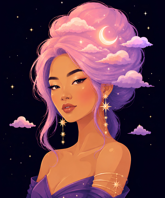 Moonlit Cloud Muse – Diamond Art Kit (50x60cm, Square Drill)