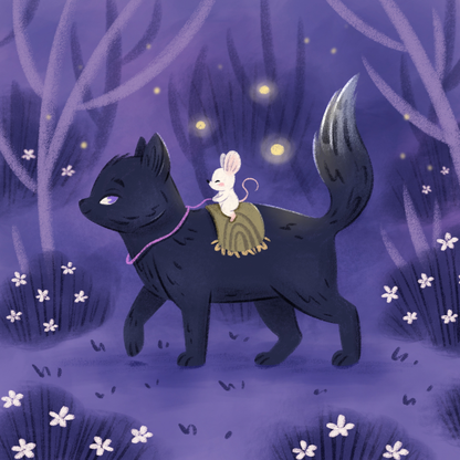 Moonlit Forest Friends by Ellie Ohnora – Diamond Art Kit (50x50cm Square Drill)