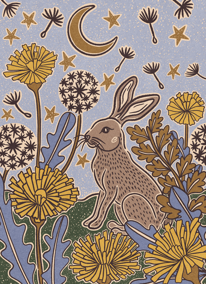 Moonlit Hare by Andrea Lobell- Diamond Art Kit (40x55cm Square Drill) Hand Rendered