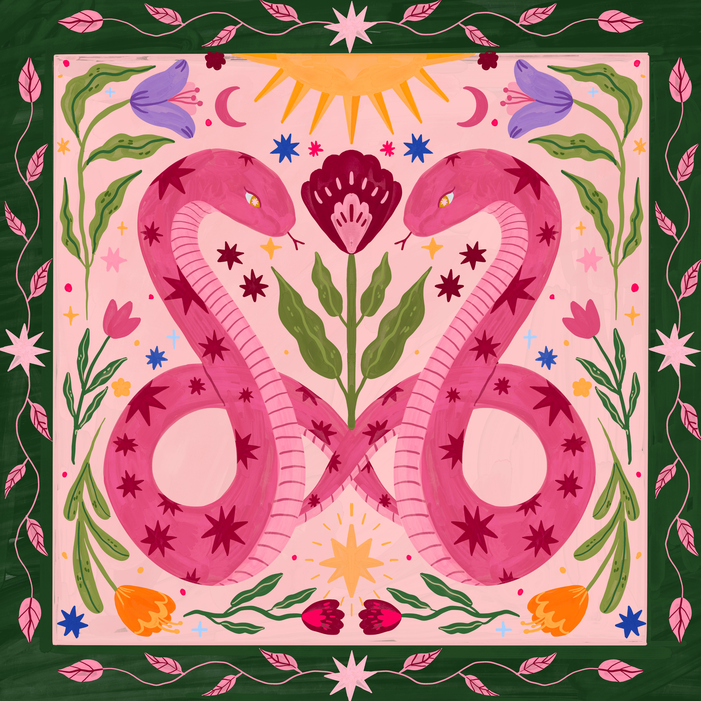 Mystic Twin Snakes by Ziyi Studio- Diamond Art Kit (50x50cm Square Drill)