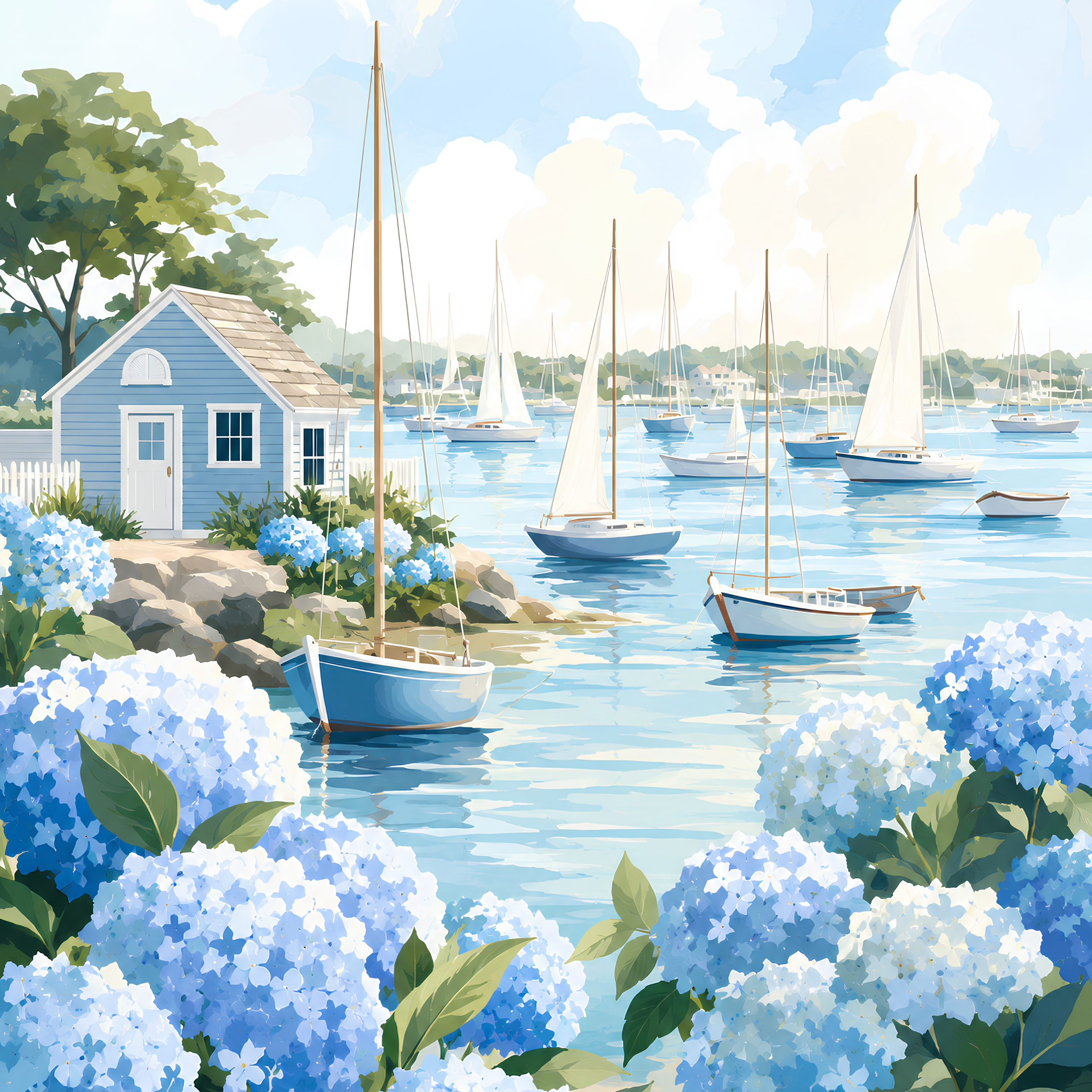 Nantucket Harbor– Diamond Art Kit (50x60cm, Square Drill)