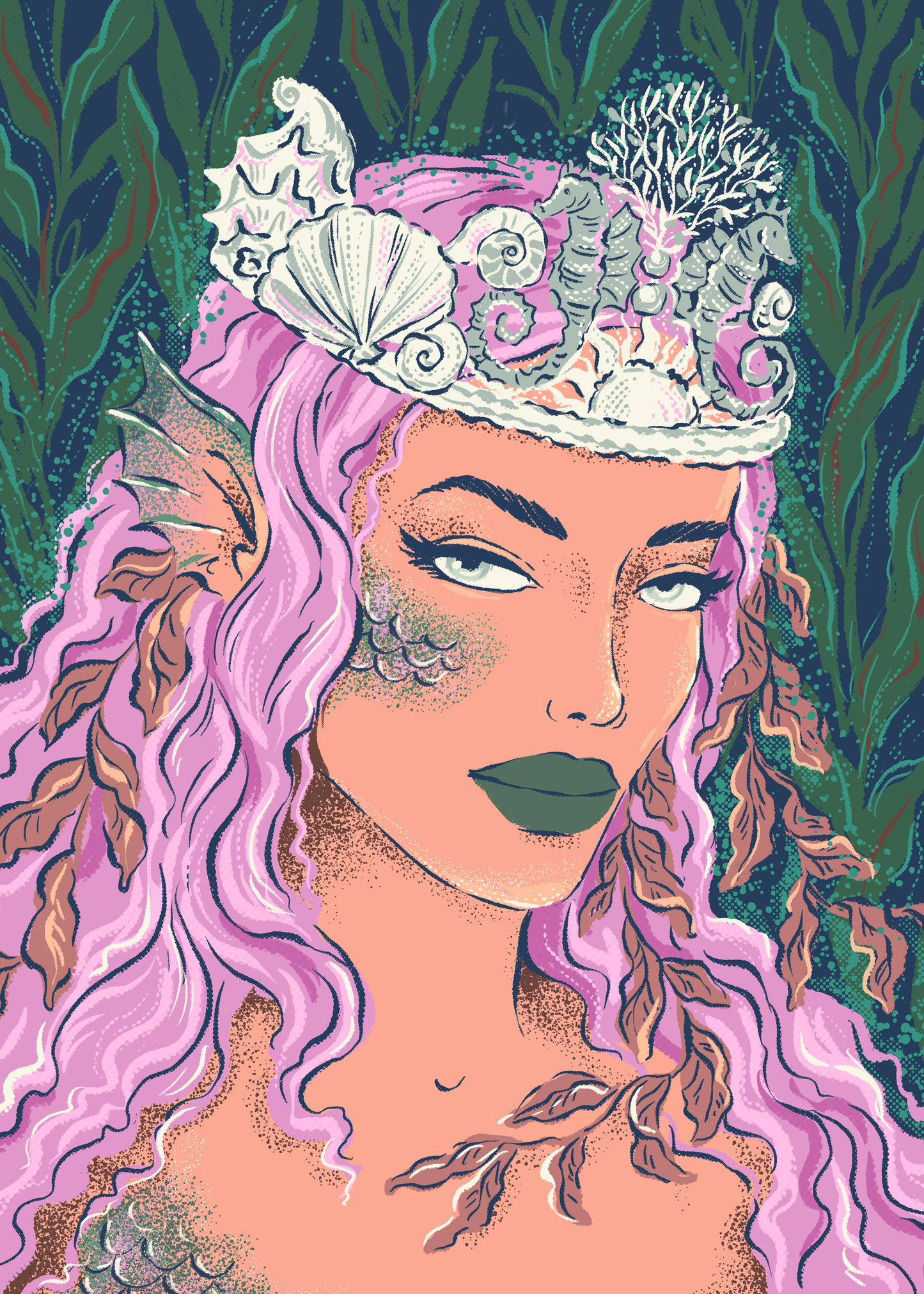 Queen Ocean Aura by Hanna Symo- Diamond Art Kit (50x70cm, Square Drill)