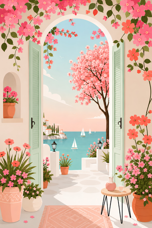 Open Door to the Sea- Diamond Art Kit (40x60cm, Round Drill)