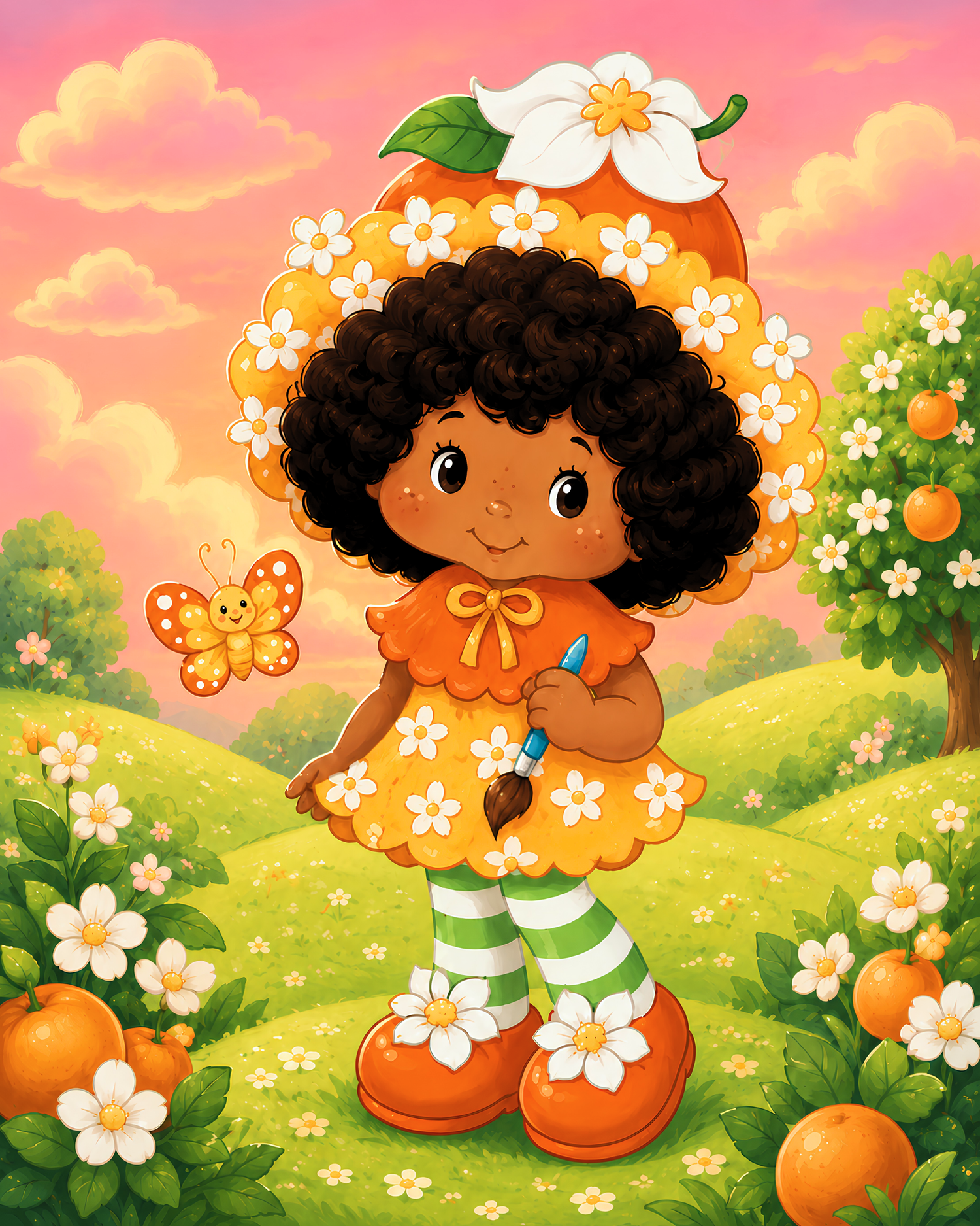 Orange Grove Sweetheart- Diamond Art Kit (40x50cm, Square Drill)