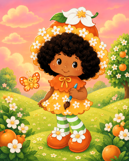 Orange Grove Sweetheart- Diamond Art Kit (40x50cm, Square Drill)