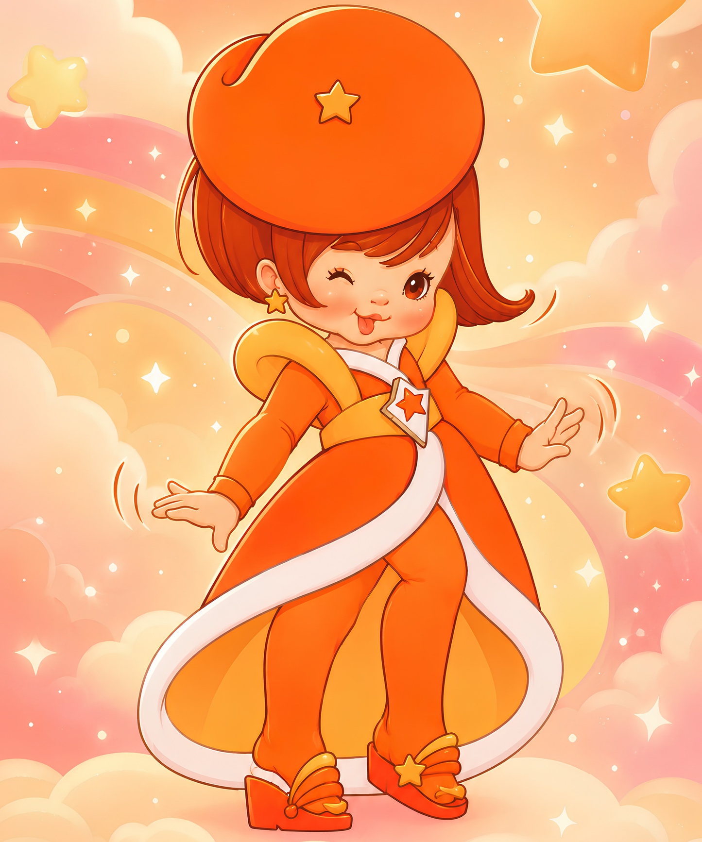 Orange Pop Pixie– Diamond Art Kit (50x60cm, Square Drill)