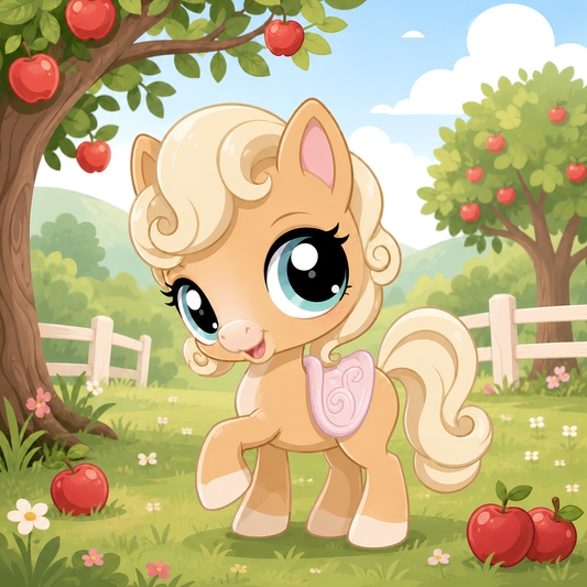 Orchard Pony Pal- Diamond Art Kit (40x40cm, Round Drill)