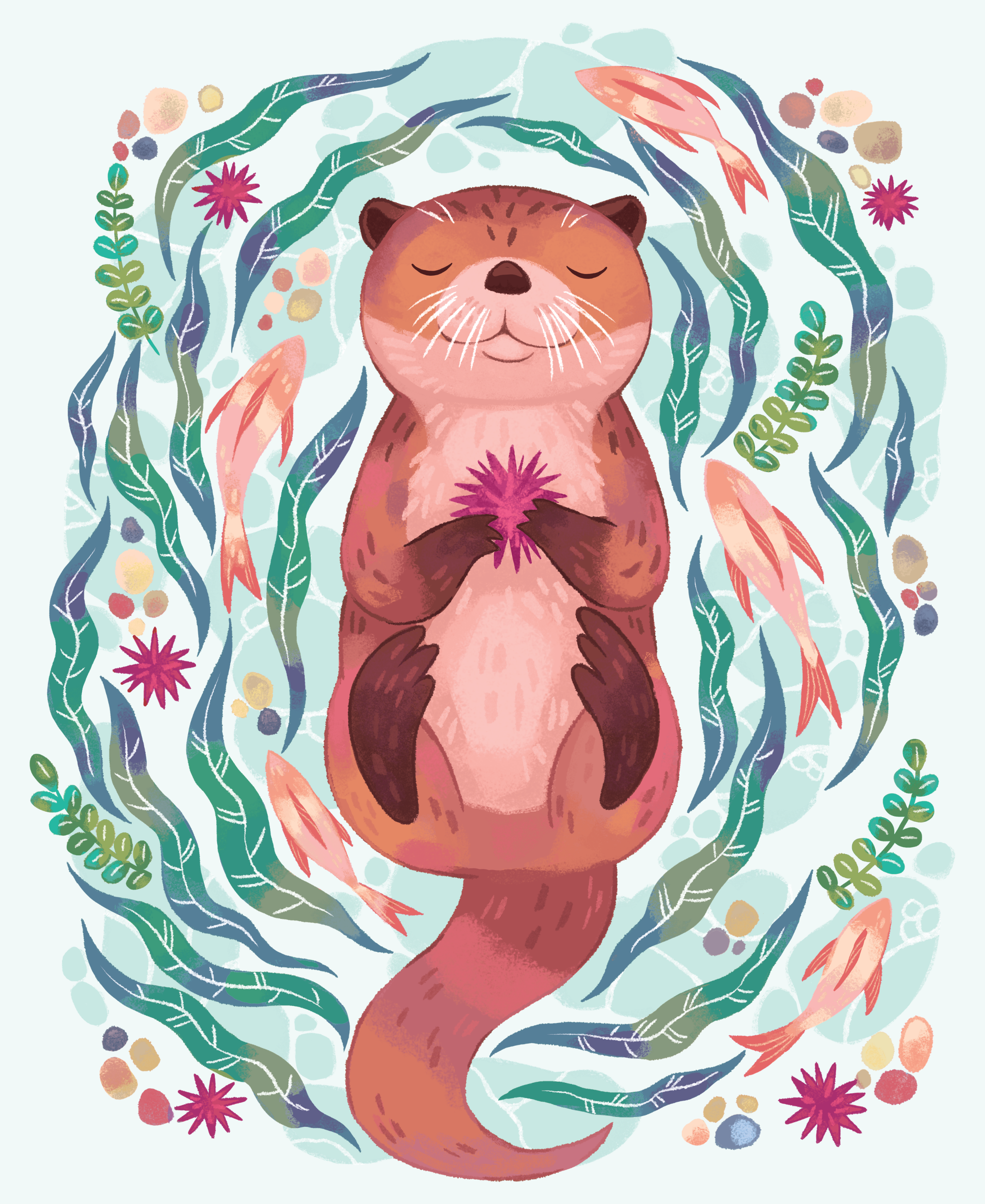 Otter Among the Kelp by Michelle Simpson- Diamond Art Kit (45x55cm Round Drill) Hand Rendered