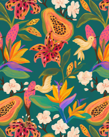 Papaya Paradise- Colortickle by Abhinaya – Diamond Art Kit (40x50cm, Round Drill)