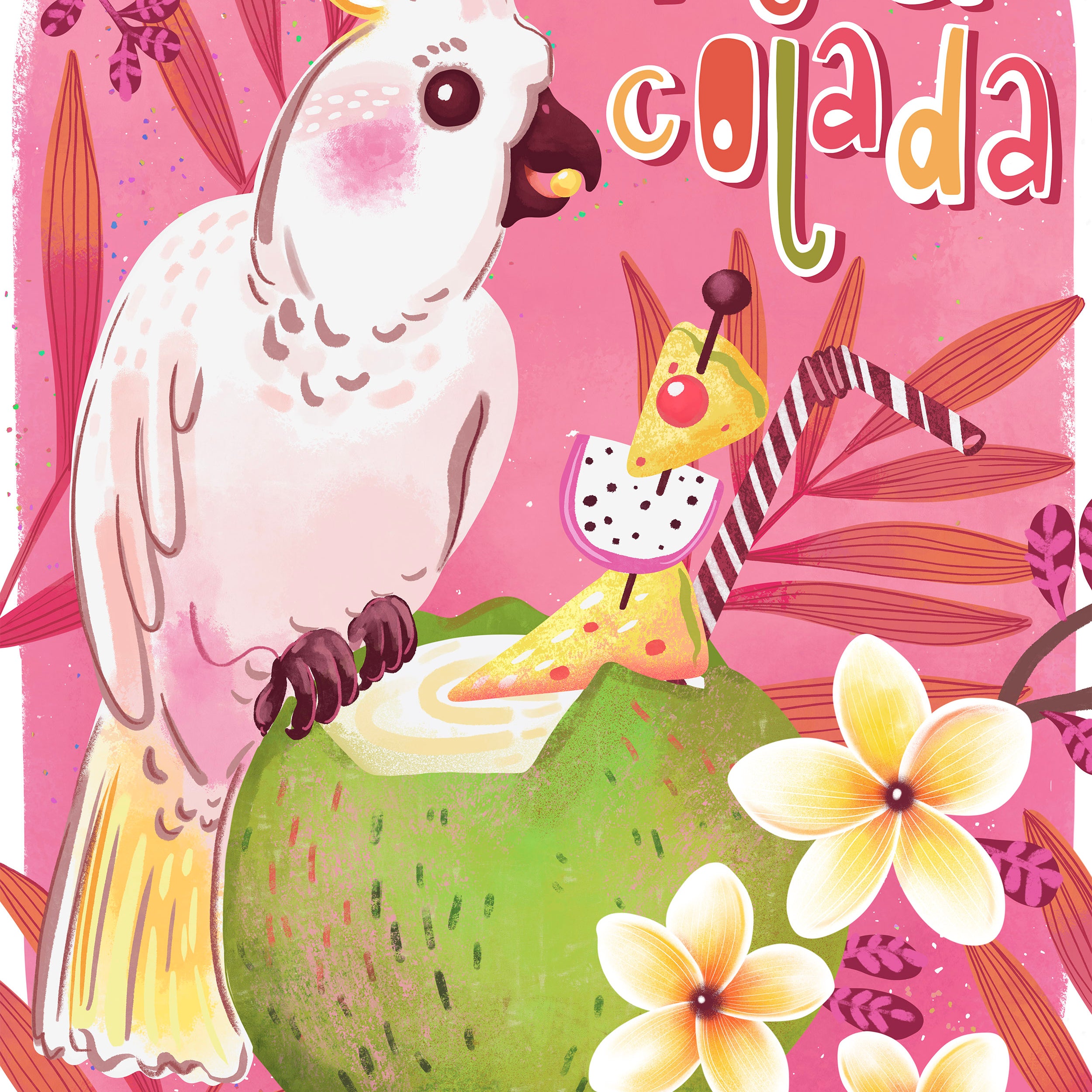 Piña Colada Cockatoo by Olga Akbarova- Diamond Art Kit (50x70cm, Square Drill)